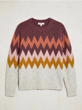 Madewell Oversized Raglan-Sleeve Sweater Merino Wool Blend Colorblock winter